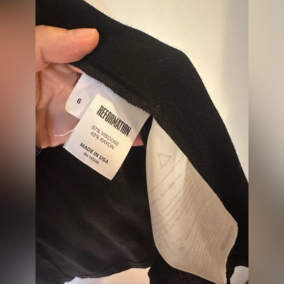 REFORMATION Black Short-Sleeve V-Neck Button Down Shirt Dress - Picture 5 of 5